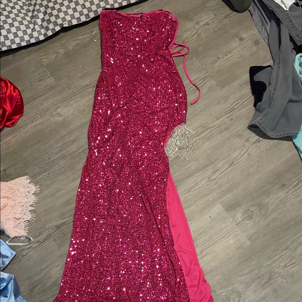 Lulu's Pink Sequin Gown
